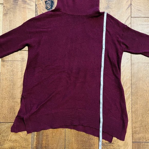 Ever New Wine Coloured Loose Fit Wool Turtleneck Sweater, Size S - Picture 9 of 12